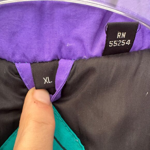 Vintage Expeditions 90s Teal Purple Red Ski Jacket – Size XL - Picture 7 of 15